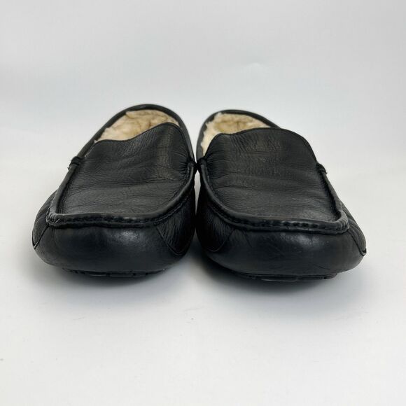 UGG Ascot Slipper Mens Size 11 Black Full Grain Leather Genuine Sheepskin 5379 main image 4